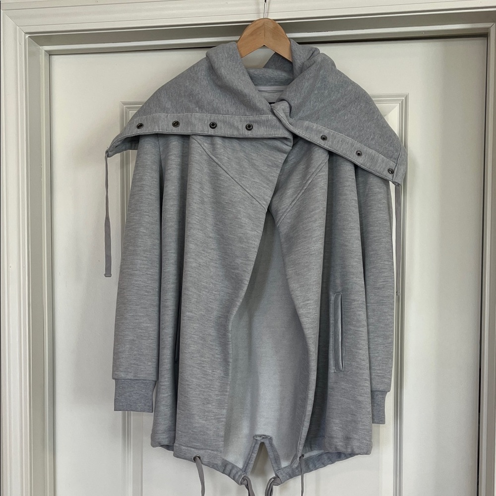 Blank NYC Gray Draped Funnel Jacket